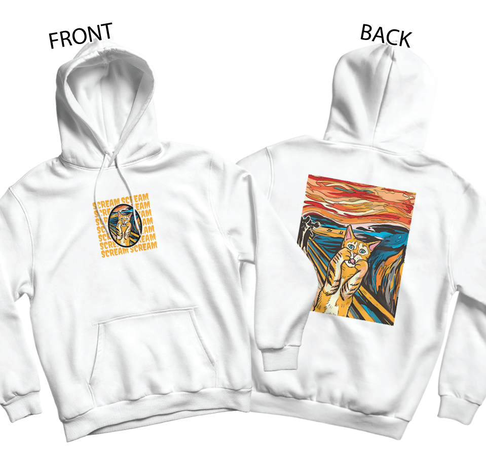 The Screaming Cat Hoodie (Front and Back)