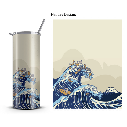 20oz. Slim Tumbler: The Cat Wave