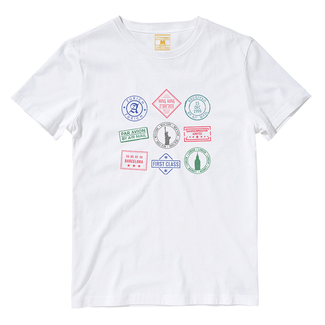 Cotton Shirt: Travel Stamps