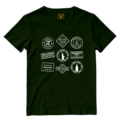 Cotton Shirt: Travel Stamps