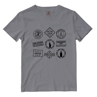 Cotton Shirt: Travel Stamps