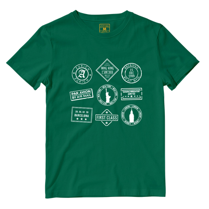 Cotton Shirt: Travel Stamps