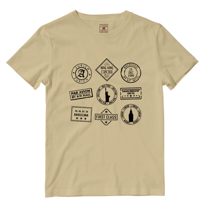Cotton Shirt: Travel Stamps