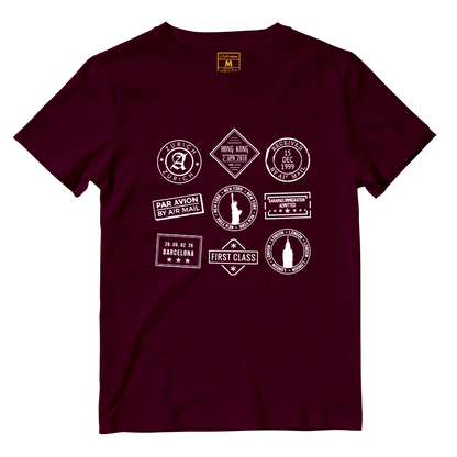 Cotton Shirt: Travel Stamps