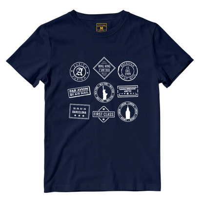 Cotton Shirt: Travel Stamps