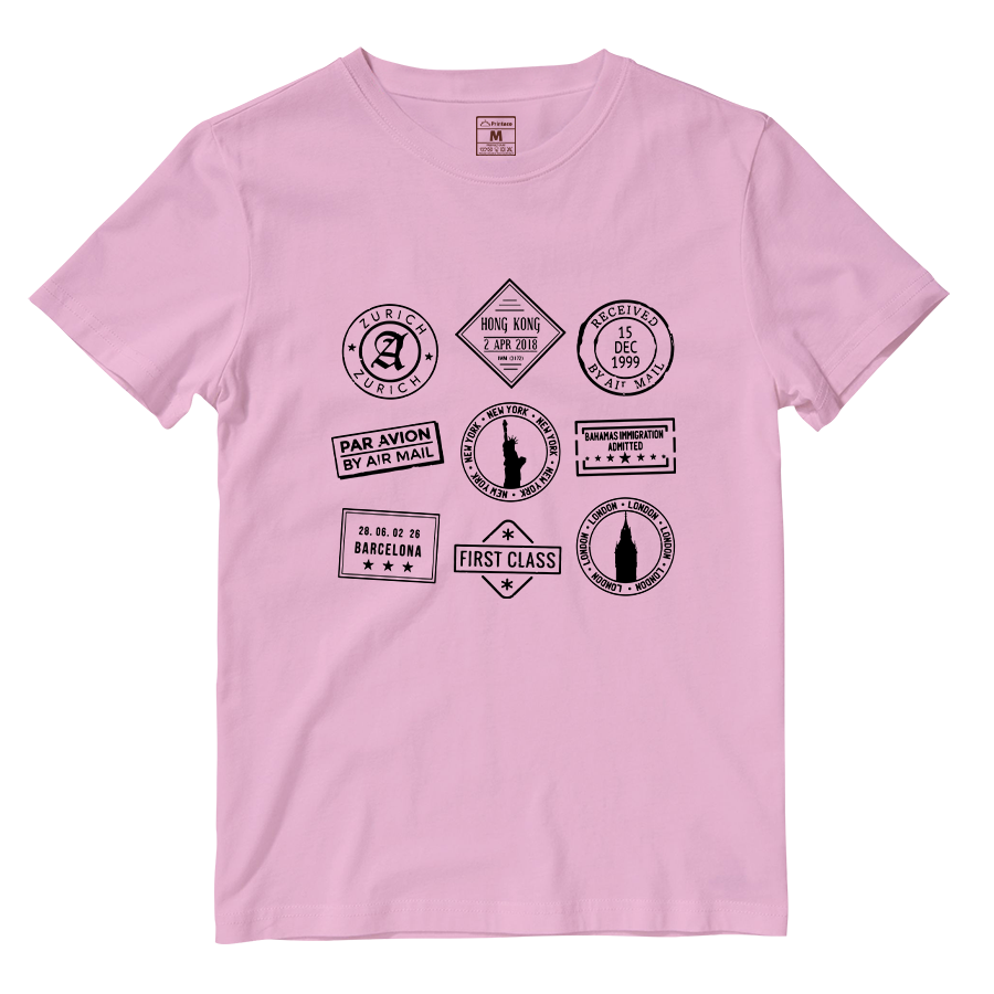 Cotton Shirt: Travel Stamps