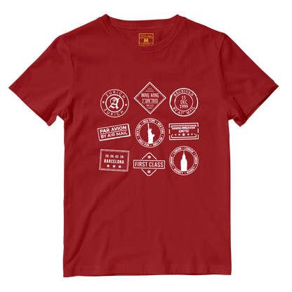 Cotton Shirt: Travel Stamps