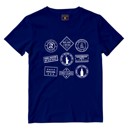 Cotton Shirt: Travel Stamps