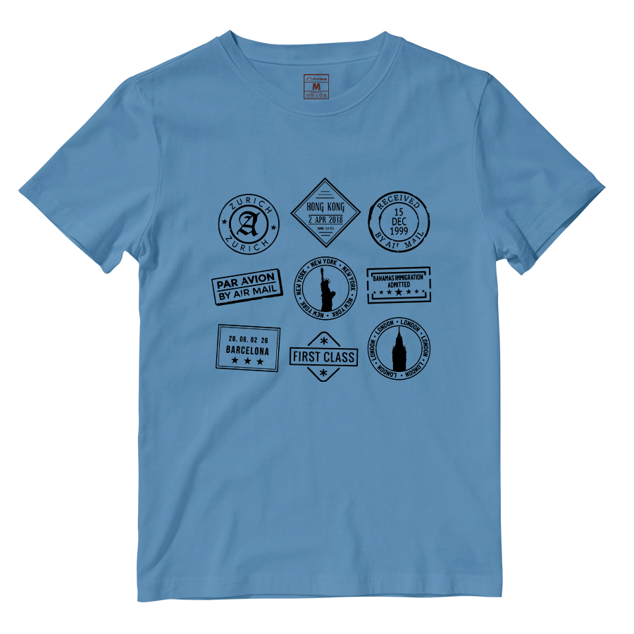 Cotton Shirt: Travel Stamps