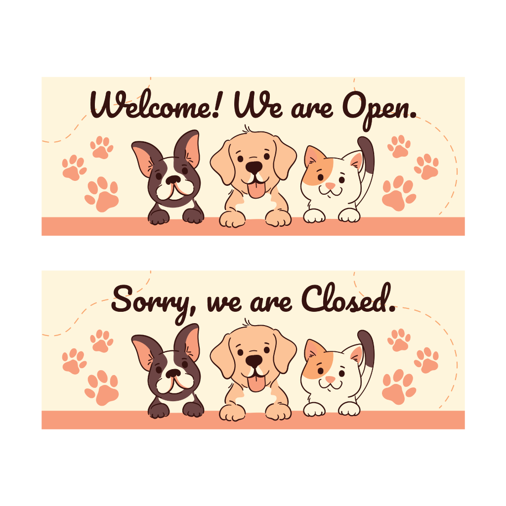 Door Sign: Three Pets