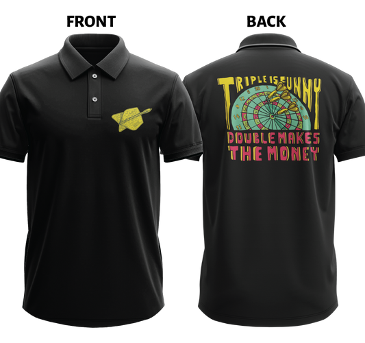 Drifit Polo Shirt: Triple Funny (Front & Back)