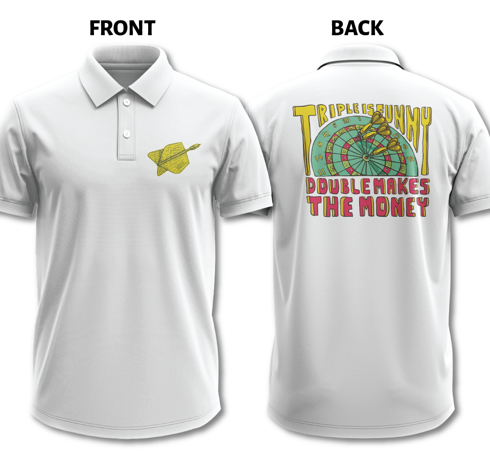 Drifit Polo Shirt: Triple Funny (Front & Back)