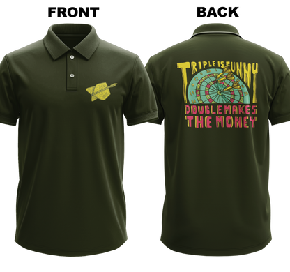 Drifit Polo Shirt: Triple Funny (Front & Back)