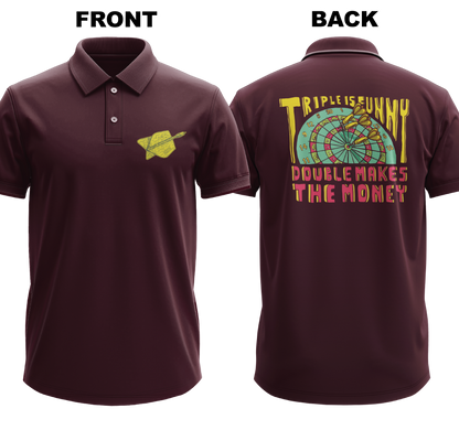 Drifit Polo Shirt: Triple Funny (Front & Back)