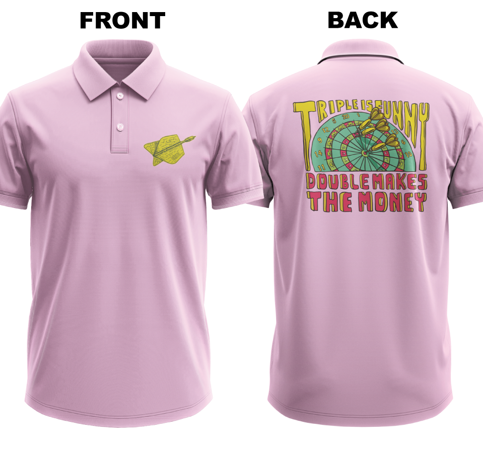 Drifit Polo Shirt: Triple Funny (Front & Back)