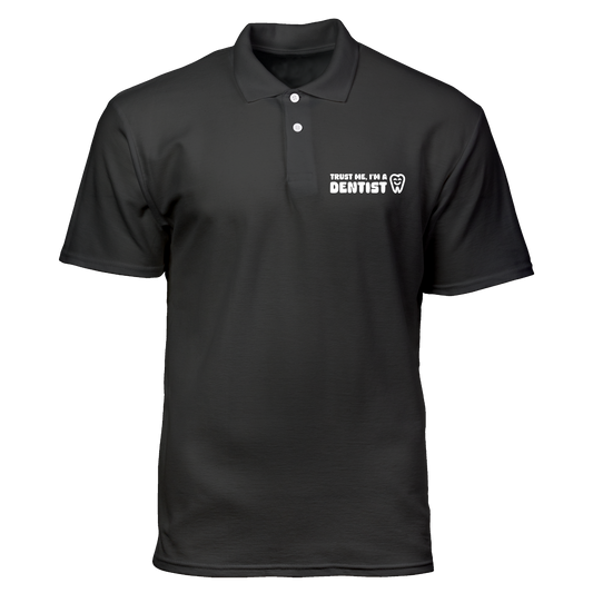 Cotton Polo Shirt: Trust-Me I'm A Dentist Pocket