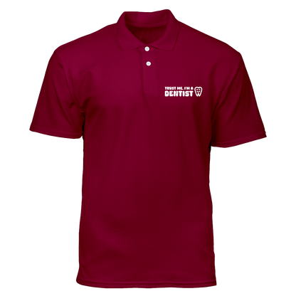 Cotton Polo Shirt: Trust-Me I'm A Dentist Pocket