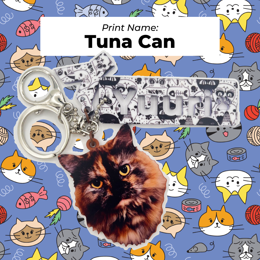 Acrylic Pet Bag Charm: Cat Name Set
