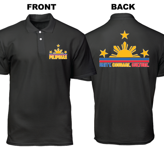 Cotton Polo Shirt: Unity Courage Culture (Front and Back)