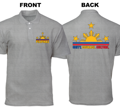 Cotton Polo Shirt: Unity Courage Culture (Front and Back)