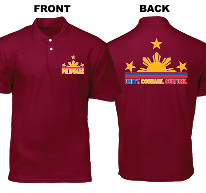 Cotton Polo Shirt: Unity Courage Culture (Front and Back)