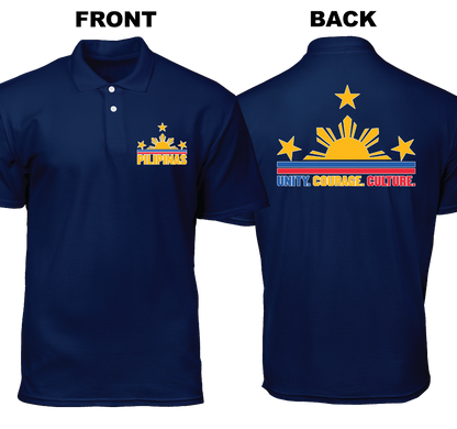 Cotton Polo Shirt: Unity Courage Culture (Front and Back)