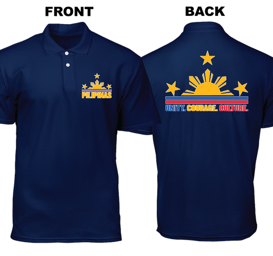 Cotton Polo Shirt: Unity Courage Culture (Front and Back)
