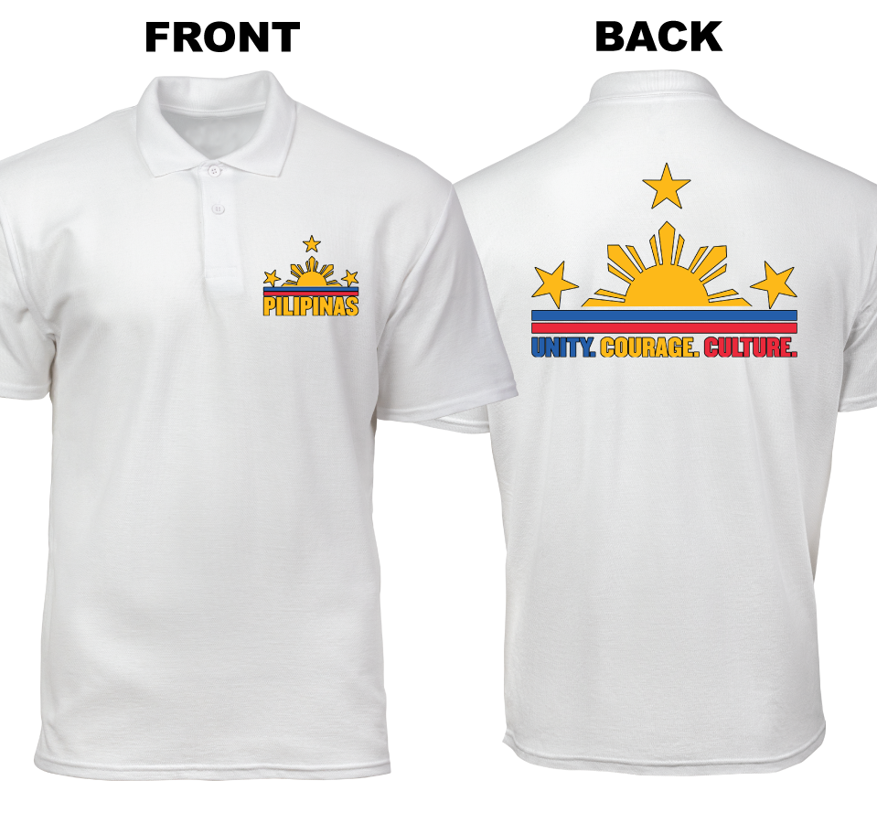 Cotton Polo Shirt: Unity Courage Culture (Front and Back)