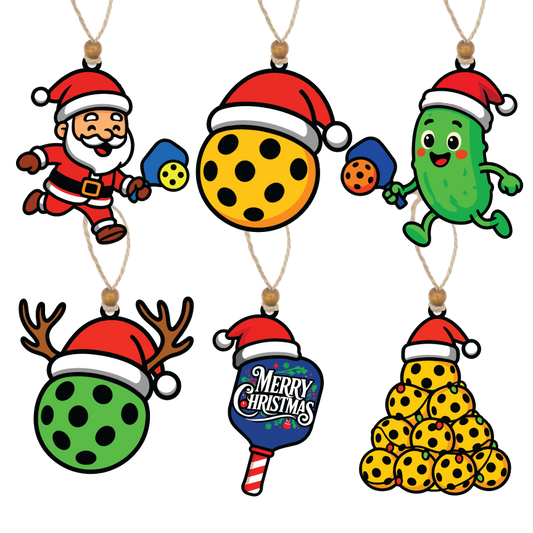 Acrylic Christmas Ornament: Pickleball Set