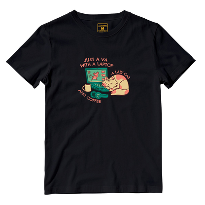 Cotton Shirt: VA Cat and Coffee