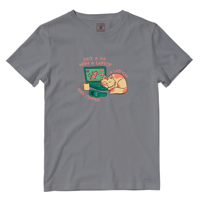 Cotton Shirt: VA Cat and Coffee