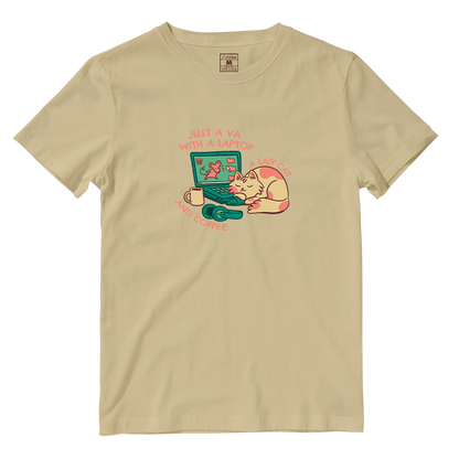 Cotton Shirt: VA Cat and Coffee