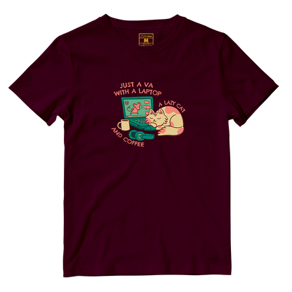 Cotton Shirt: VA Cat and Coffee