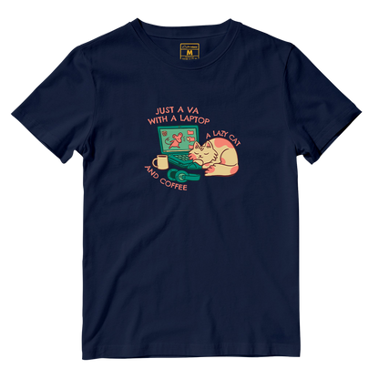 Cotton Shirt: VA Cat and Coffee