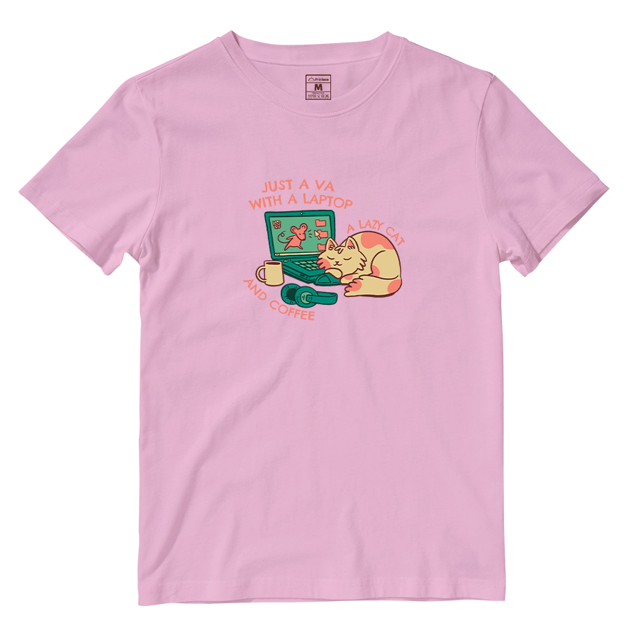 Cotton Shirt: VA Cat and Coffee
