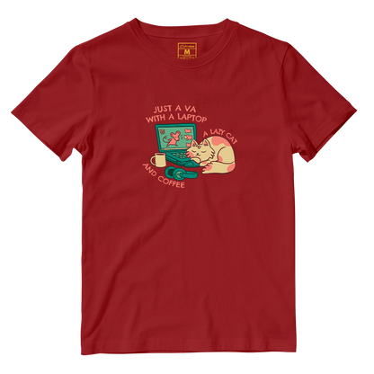 Cotton Shirt: VA Cat and Coffee