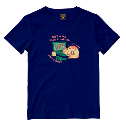 Cotton Shirt: VA Cat and Coffee