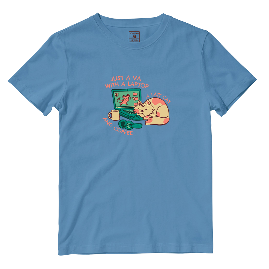 Cotton Shirt: VA Cat and Coffee
