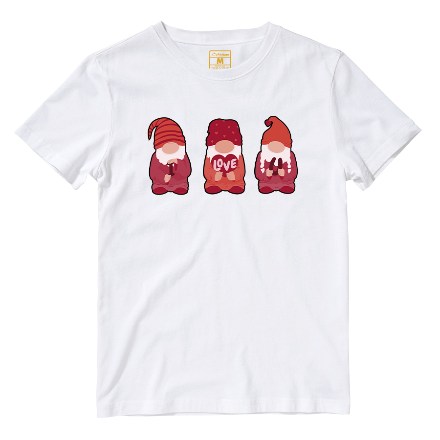 Cotton Shirt: Valentines Day Cute Gnomes