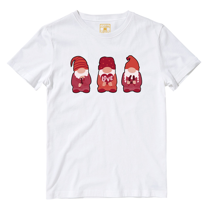 Cotton Shirt: Valentines Day Cute Gnomes