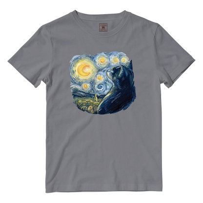 Cotton Shirt: Van Gogh Cat