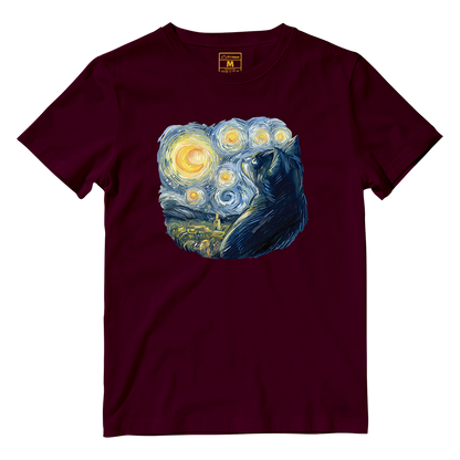 Cotton Shirt: Van Gogh Cat