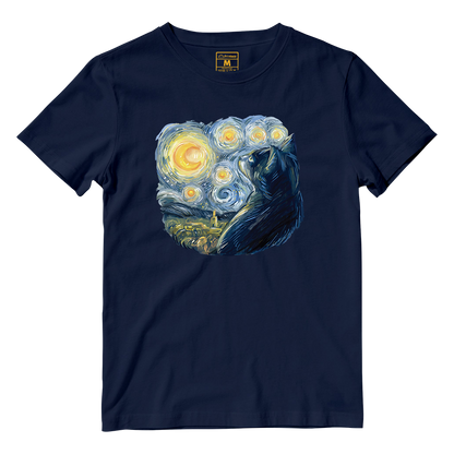 Cotton Shirt: Van Gogh Cat