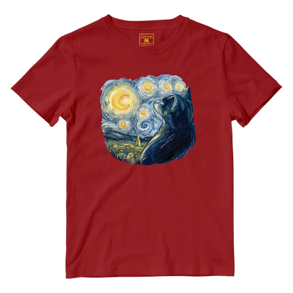 Cotton Shirt: Van Gogh Cat