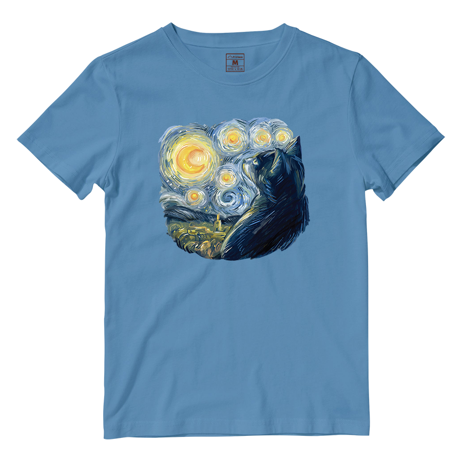 Cotton Shirt: Van Gogh Cat