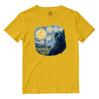 Cotton Shirt: Van Gogh Cat