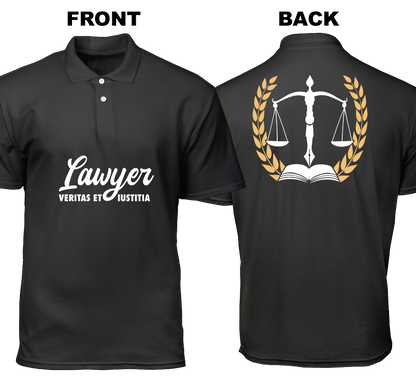 Cotton Polo Shirt: Veritas et Iustitia (Front and Back)