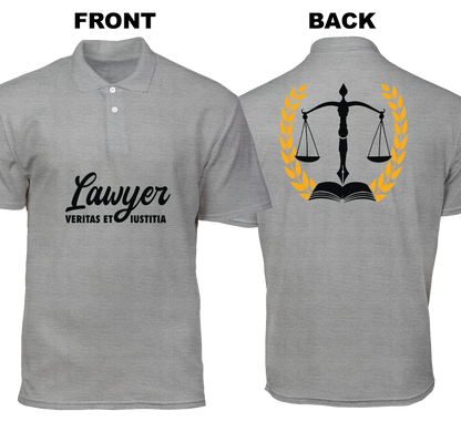 Cotton Polo Shirt: Veritas et Iustitia (Front and Back)