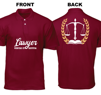 Cotton Polo Shirt: Veritas et Iustitia (Front and Back)
