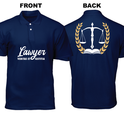 Cotton Polo Shirt: Veritas et Iustitia (Front and Back)